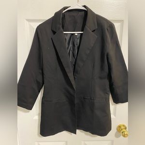 Black Blazer, 3/4 length sleeves. Size small